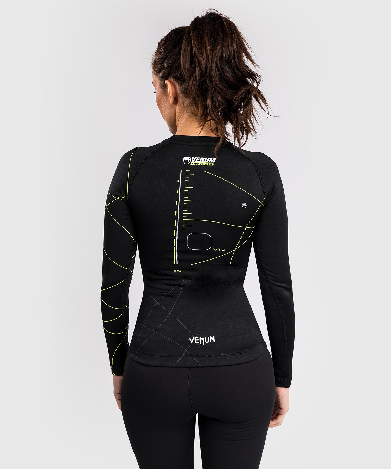 Venum Dames Rashguard Training Camp 4.0 Lange Mouwen - Zwart/Neon Groen