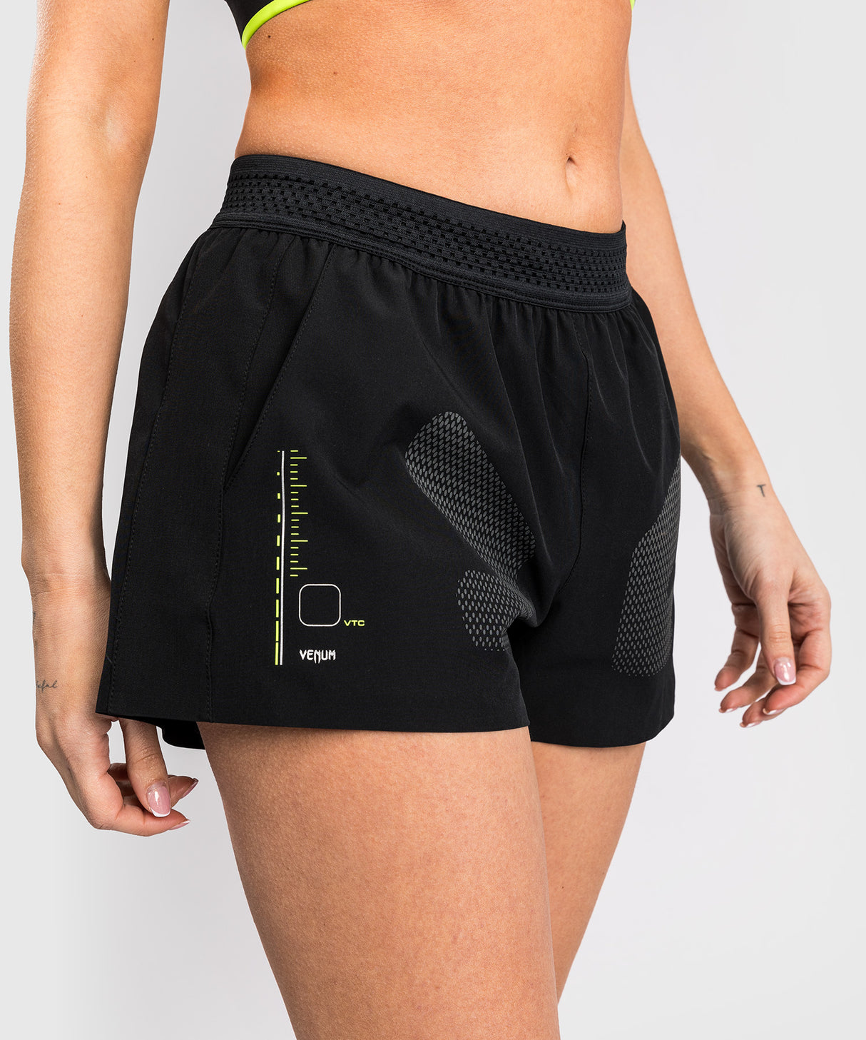 Venum Dames Training Shorts Training Camp 4.0 - Zwart/Neon Groen
