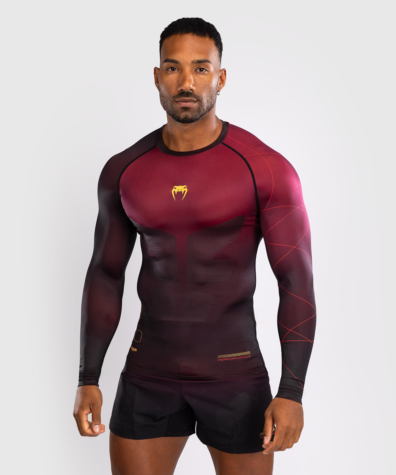 Venum Rashguard Tactical XT Lange Mouwen - Zwart/Burgundy/Goud
