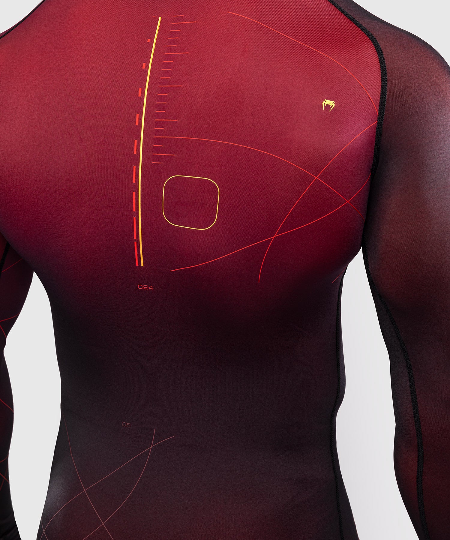 Venum Rashguard Tactical XT Lange Mouwen - Zwart/Burgundy/Goud