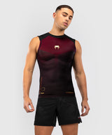 Venum Rashguard Tactical XT Mouwloos - Zwart/Burgundy/Goud