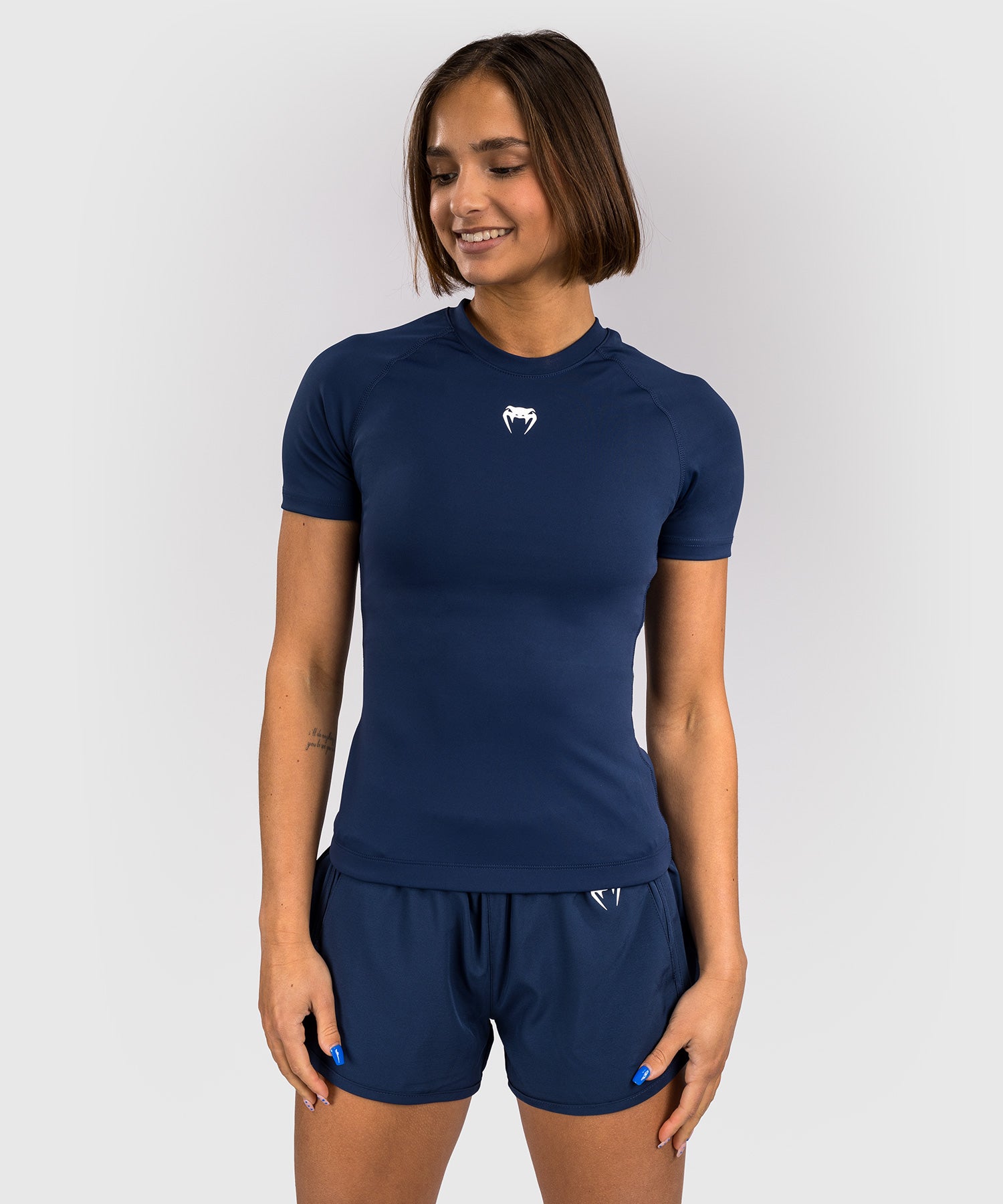 Venum Halo Rashguard - Korte Mouwen - Donkerblauw