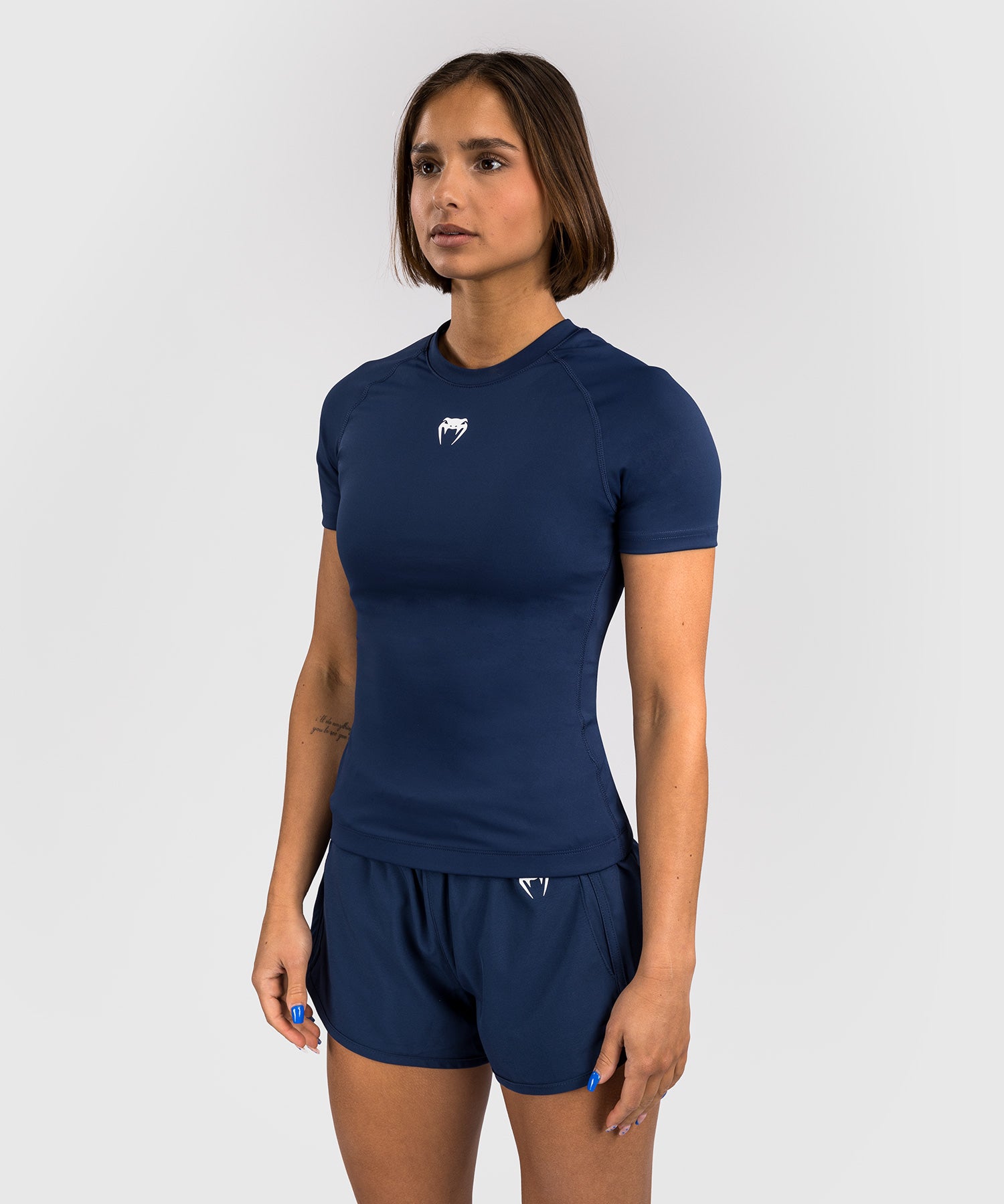 Venum Halo Rashguard - Korte Mouwen - Donkerblauw