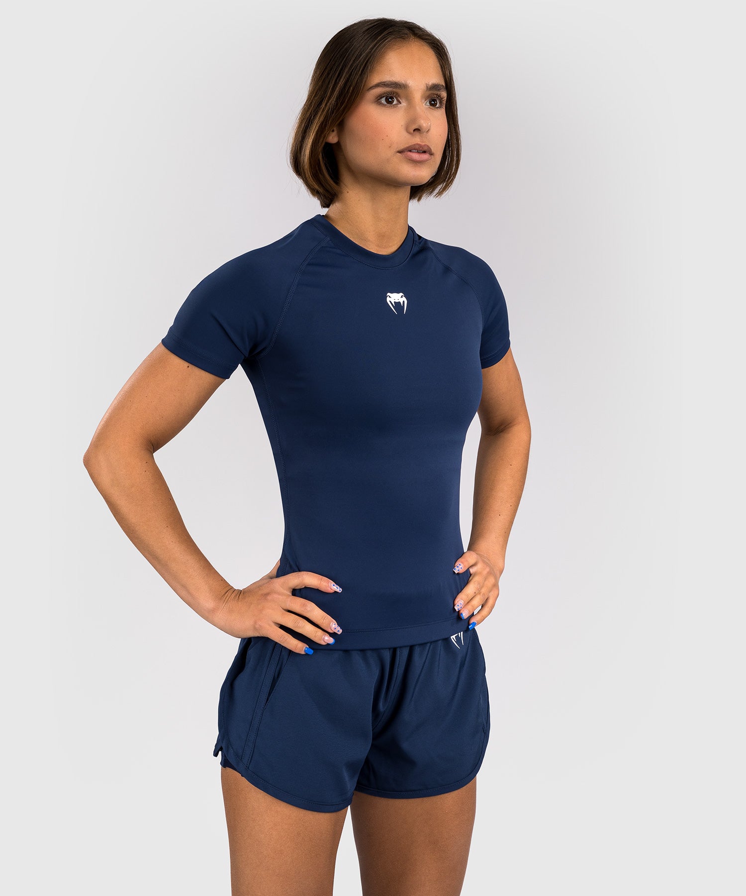 Venum Halo Rashguard - Korte Mouwen - Donkerblauw
