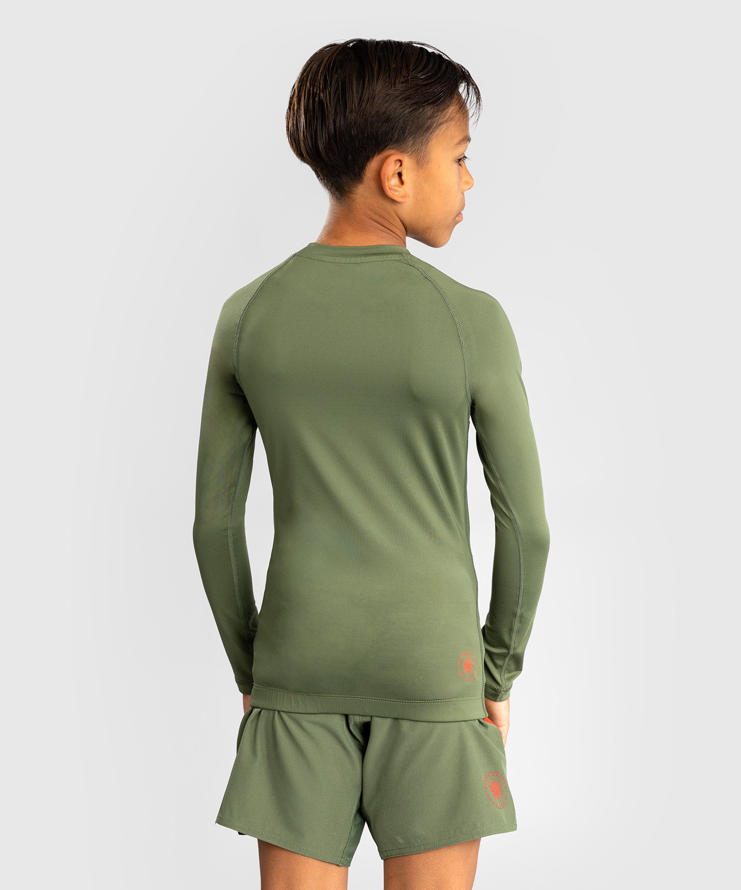 Venum Rashguard Contender Kids - Lange Mouwen - Legergroen/Oranje