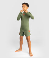 Venum Rashguard Contender Kids - Lange Mouwen - Legergroen/Oranje