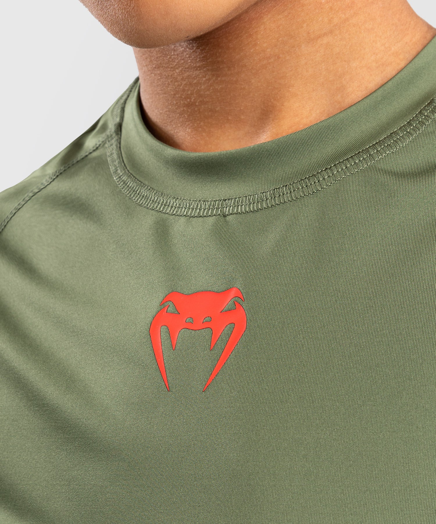Venum Rashguard Contender Kids - Lange Mouwen - Legergroen/Oranje
