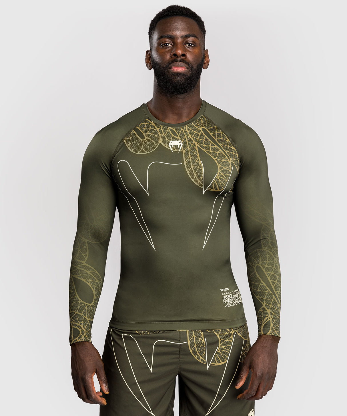 Venum Rashguard Lange Mouwen Serpenti - Kaki Groen