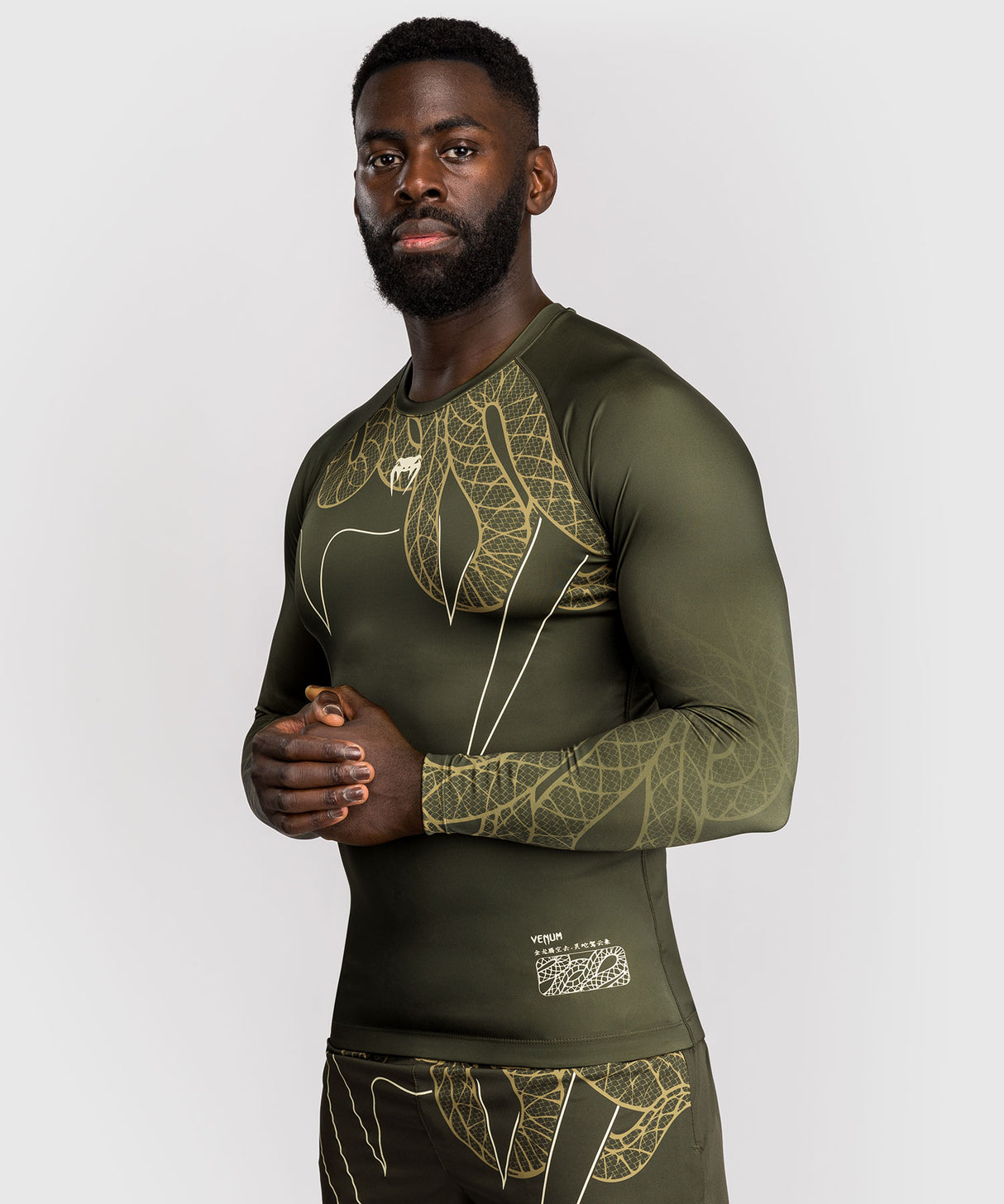 Venum Rashguard Lange Mouwen Serpenti - Kaki Groen