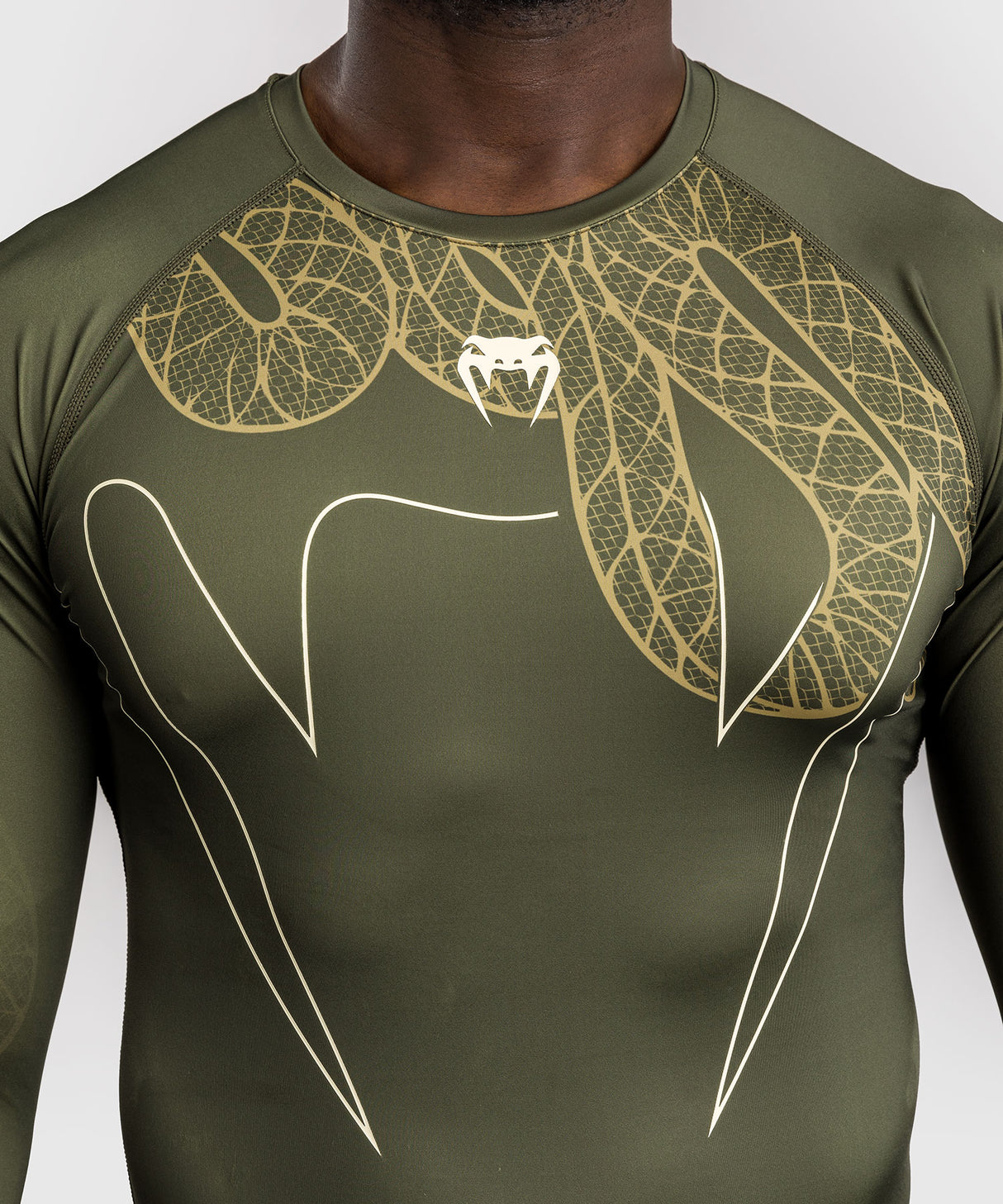 Venum Rashguard Lange Mouwen Serpenti - Kaki Groen