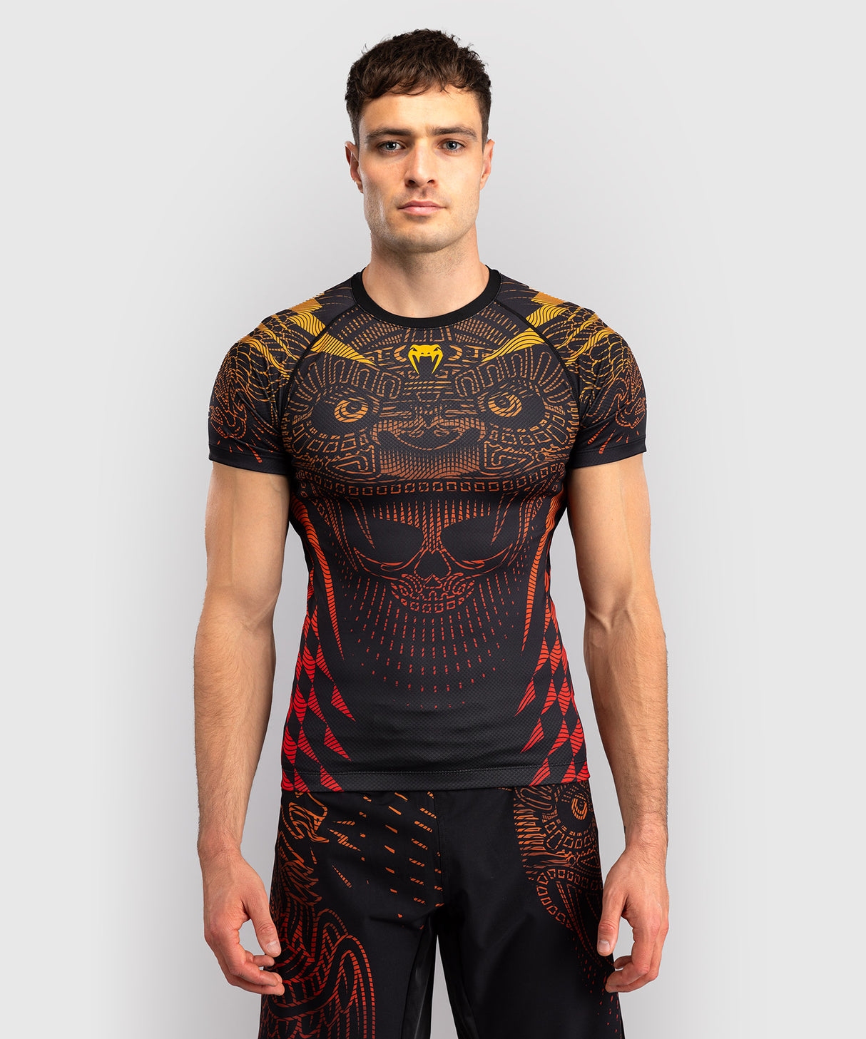 Venum Rashguard Korte Mouwen Quetzal Fury - Zwart/Rood
