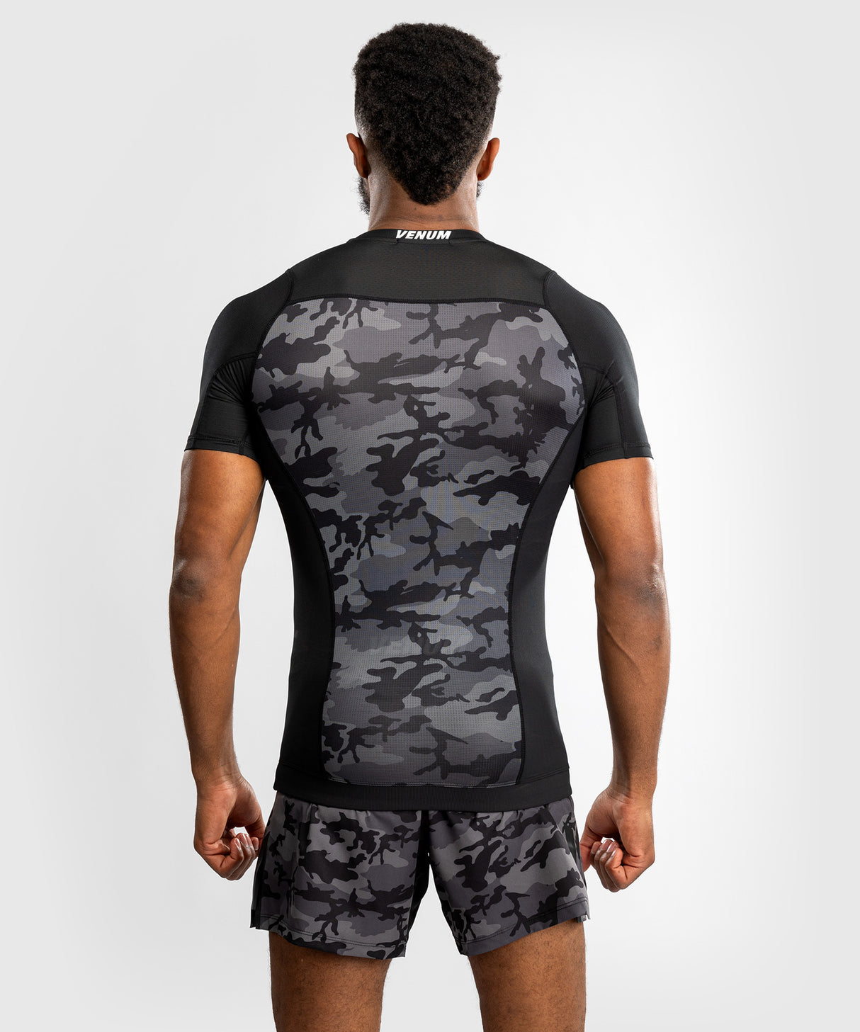 Venum x Polaris Rashguard - Korte Mouwen - Zwart/ Grijs