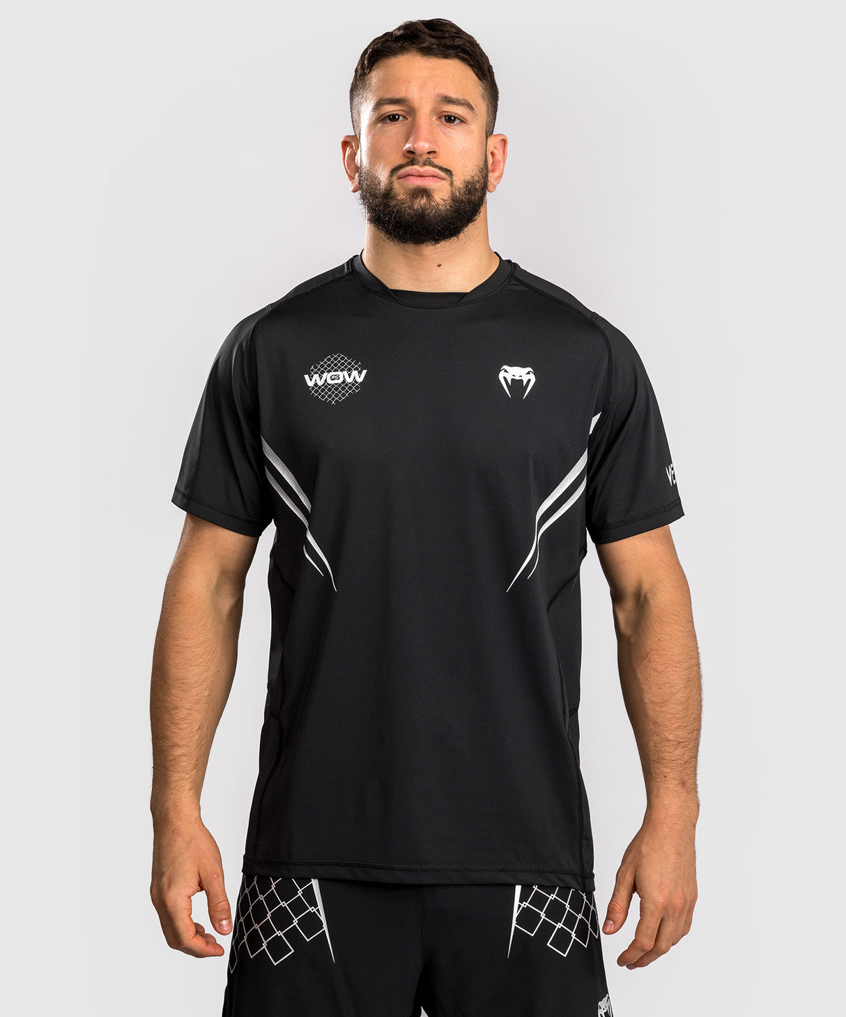 Venum x WOW FC Dry-Tech T-Shirt - Zwart/Zilver Grijs