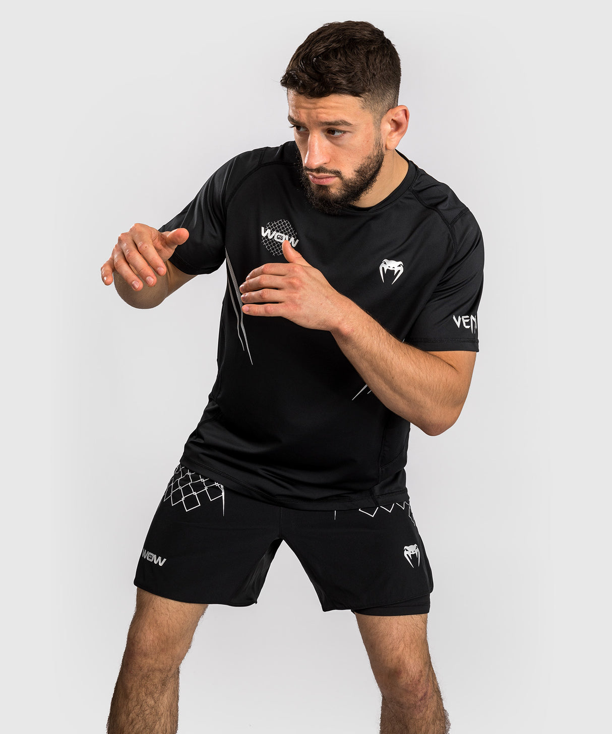 Venum x WOW FC Dry-Tech T-Shirt - Zwart/Zilver Grijs