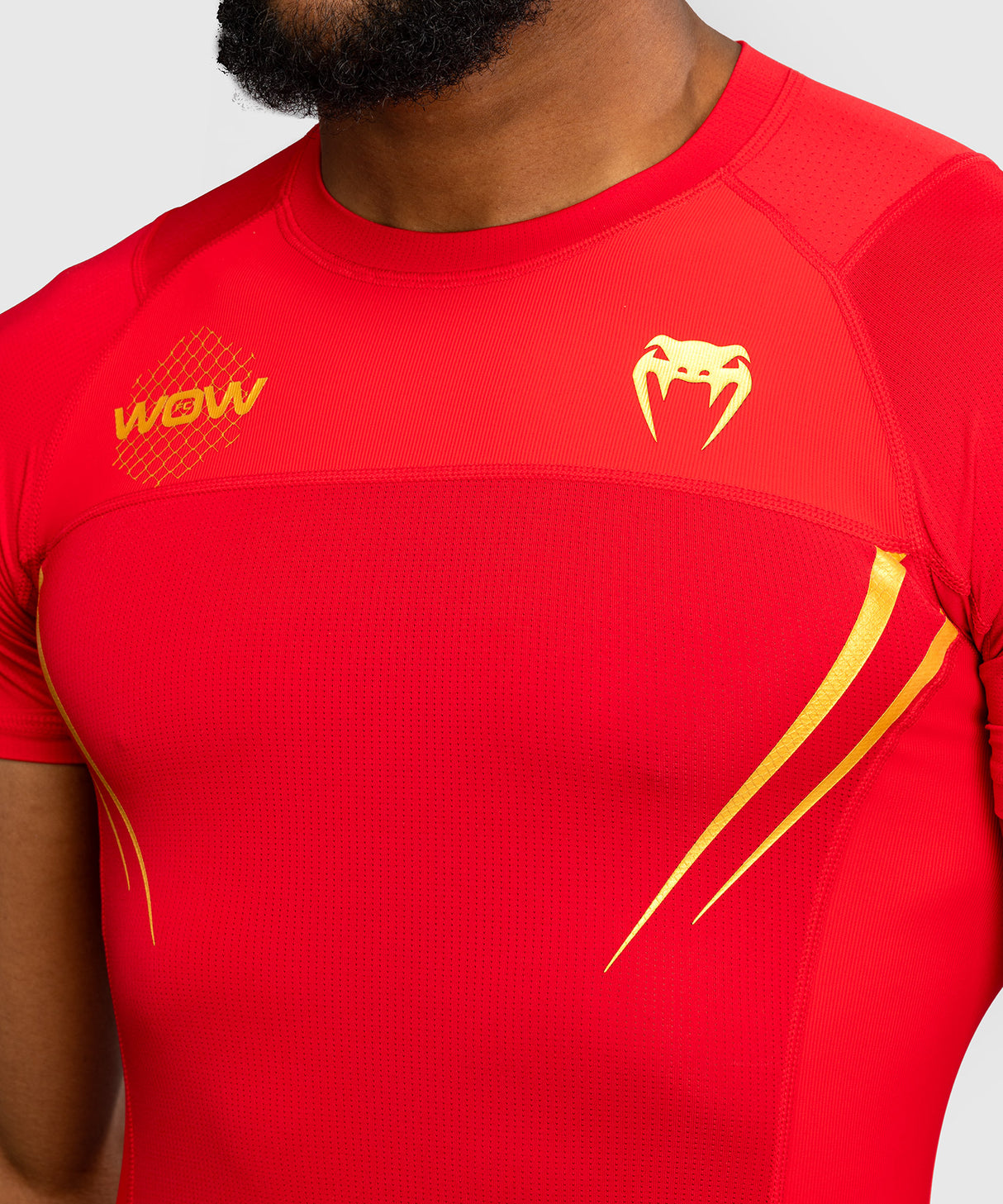Venum x WOW FC Rashguard - Korte Mouwen - Vurig Rood