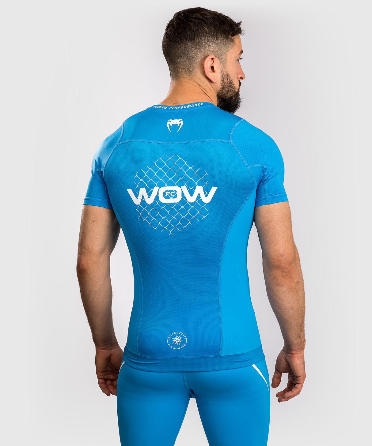 Venum x WOW FC Rashguard - Korte Mouwen - Pacific Blauw