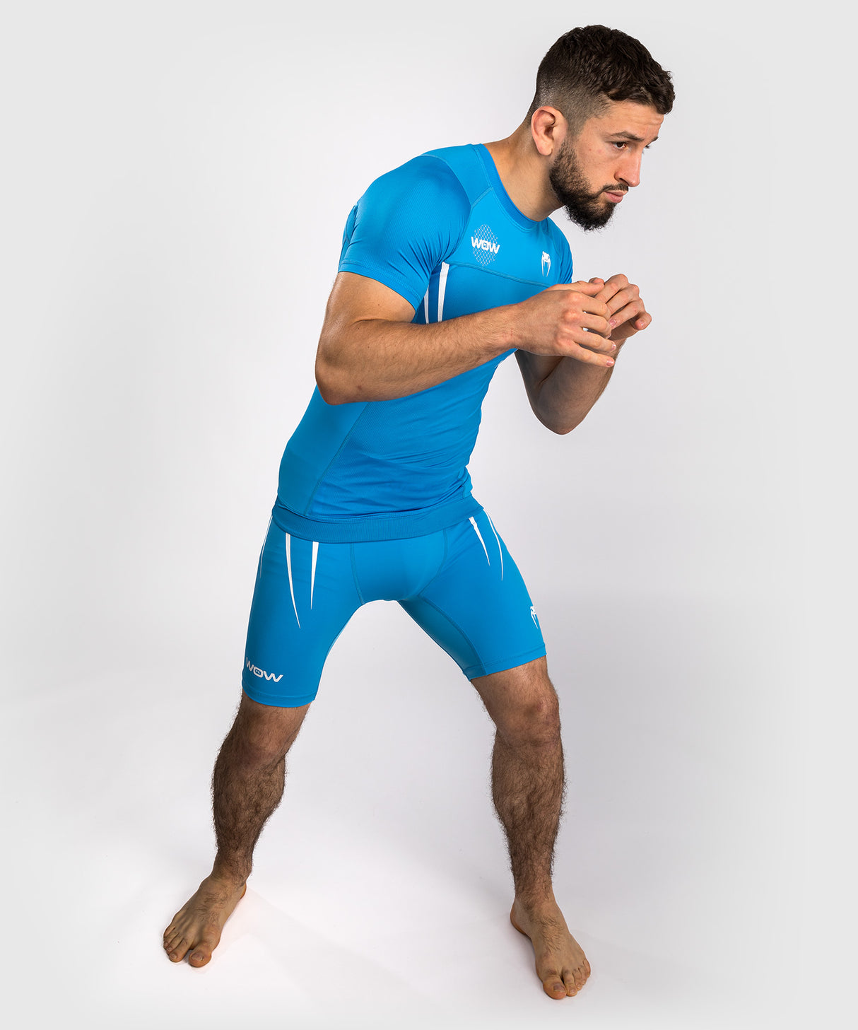 Venum x WOW FC Rashguard - Korte Mouwen - Pacific Blauw