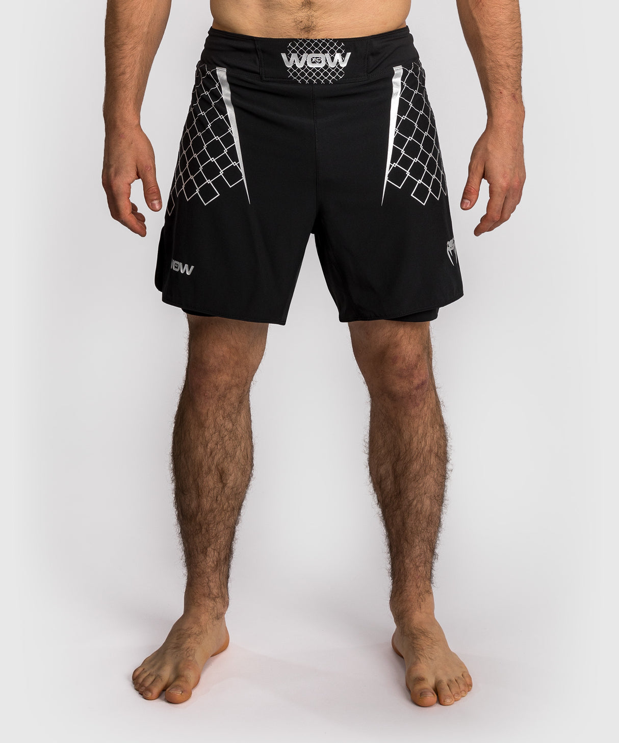 Venum x WOW FC MMA Shorts - Zwart/Zilver Grijs