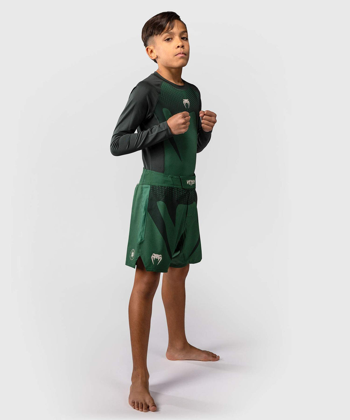 Venum MMA Shorts Attack Kids - Groen/Gebroken Wit