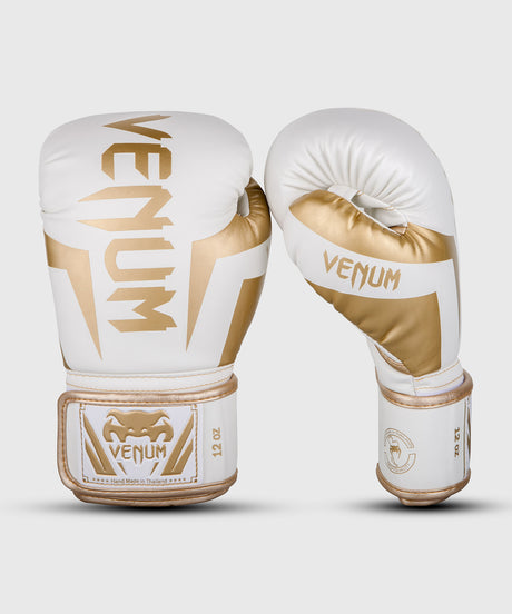 Gants de boxe Venum Elite – Blanc/Or