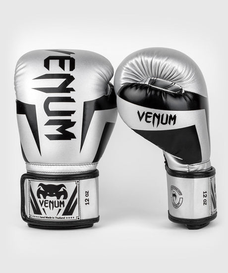 Boxerské rukavice Venum Elite – Stříbrné/Černé