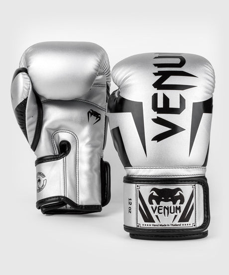 Boxerské rukavice Venum Elite – Stříbrné/Černé