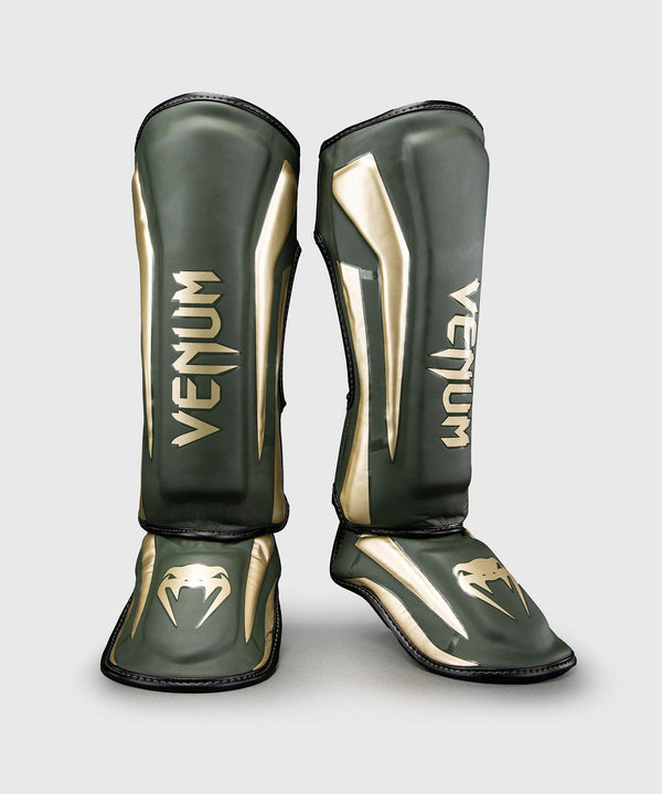 Venum Scheenbeschermers Elite - Kaki Groen/Goud