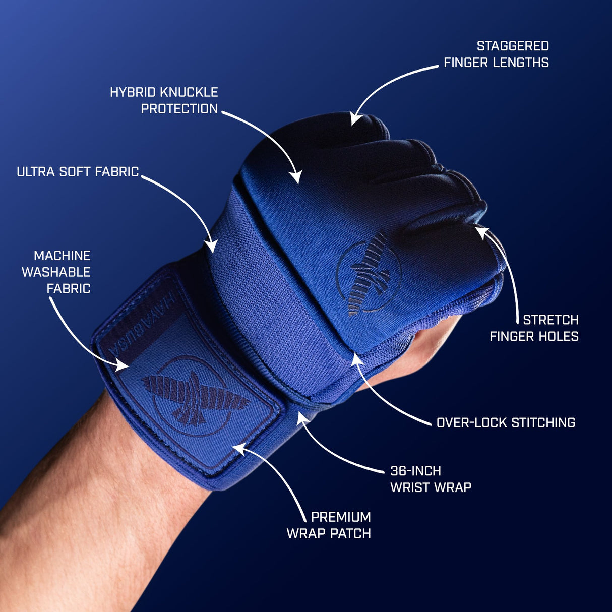 Hayabusa Bandages Deluxe Quick - Blauw