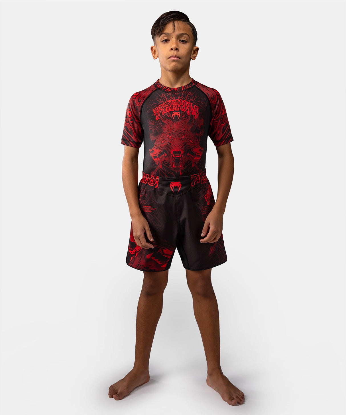 Venum MMA Shorts Wolf Atak Kids - Zwart/Rood