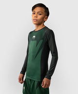 Venum Rashguard Attack Kids - Lange Mouwen - Groen/Gebroken Wit