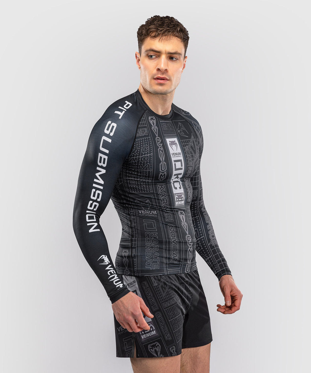 Venum Rashguard Karate Combat - Zwart/Grijs