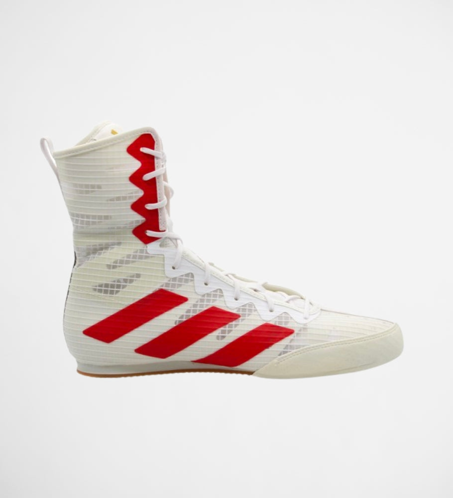 Adidas Boksschoenen Box Hog 4 - Wit/Rood - Boksschoenen