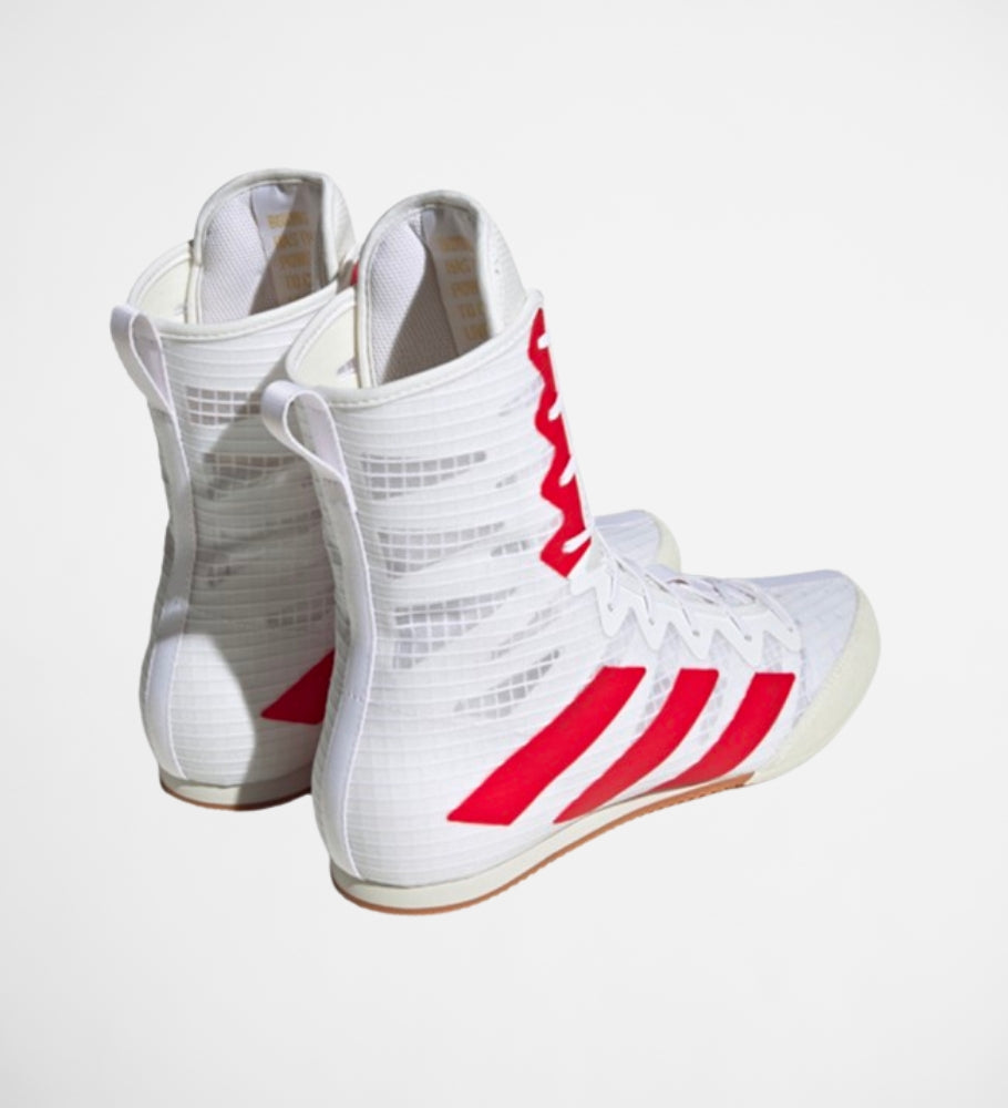 Adidas Boksschoenen Box Hog 4 - Wit/Rood - Boksschoenen