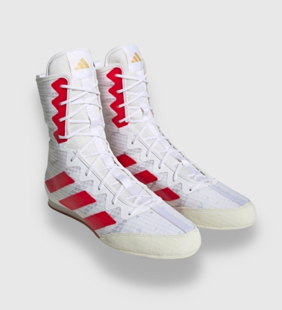 Adidas Boksschoenen Box Hog 4 - Wit/Rood - Boksschoenen