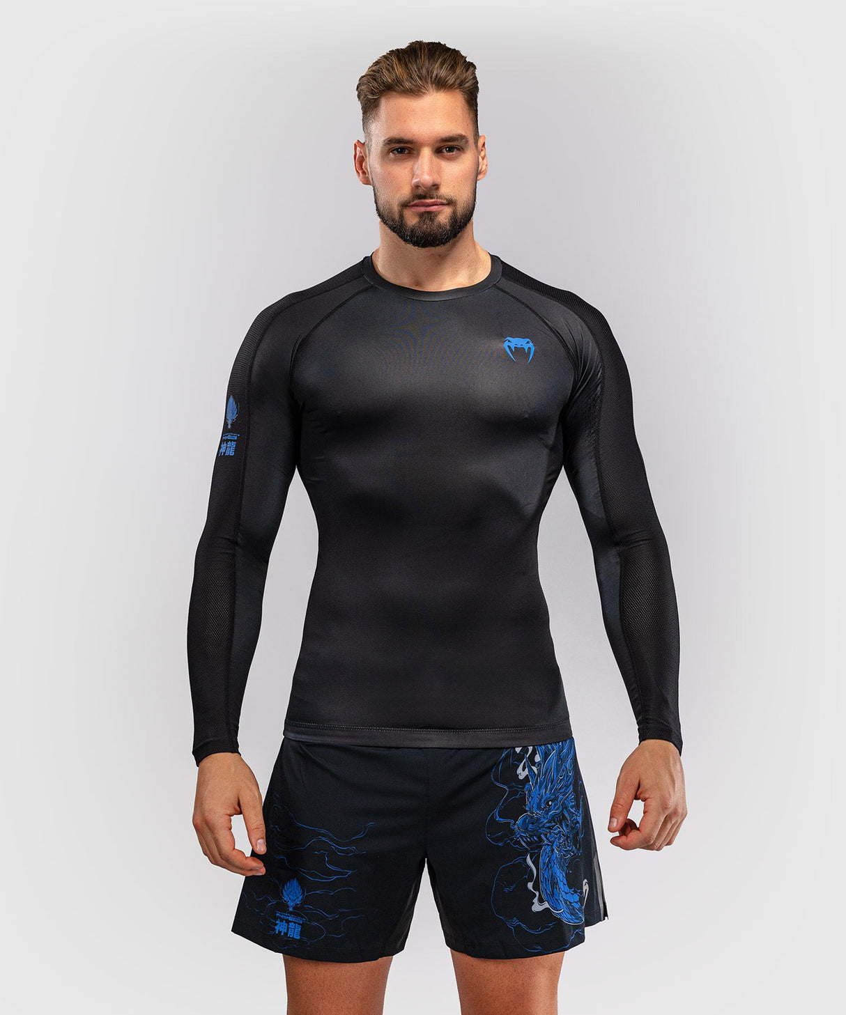Venum Rashguard Thunder Dragon - Zwart/Koningsblauw