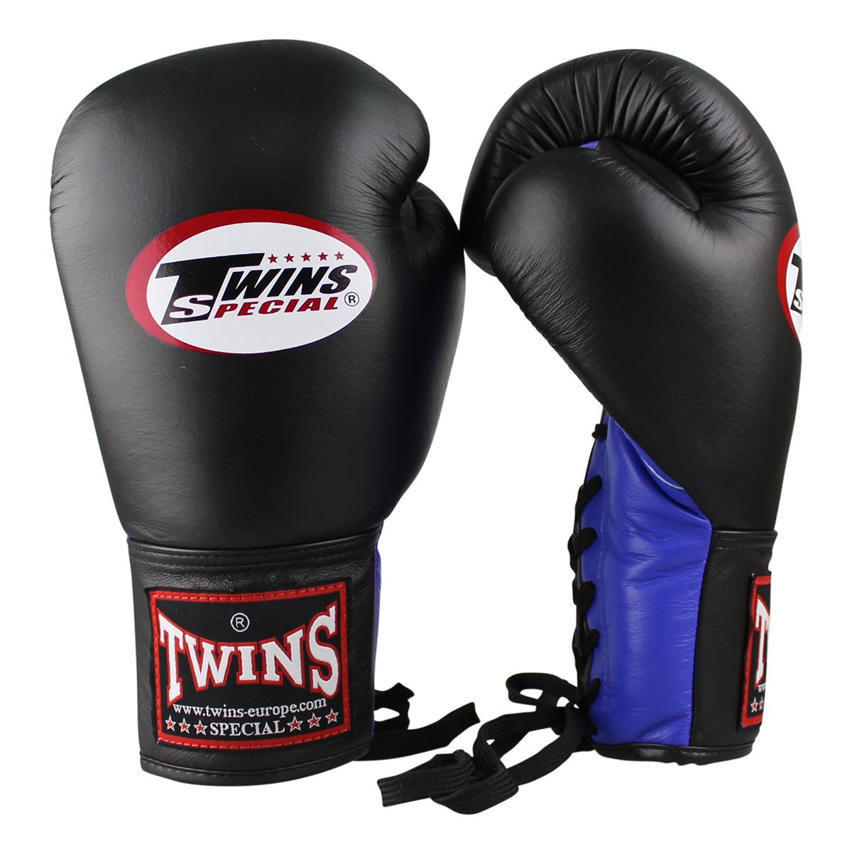 Gants de boxe Twins BGVLL1 à lacets – Noir/Bleu