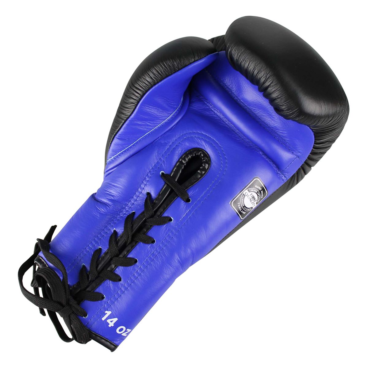 Gants de boxe Twins BGVLL1 à lacets – Noir/Bleu