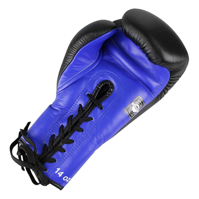 Gants de boxe Twins BGVLL1 à lacets – Noir/Bleu