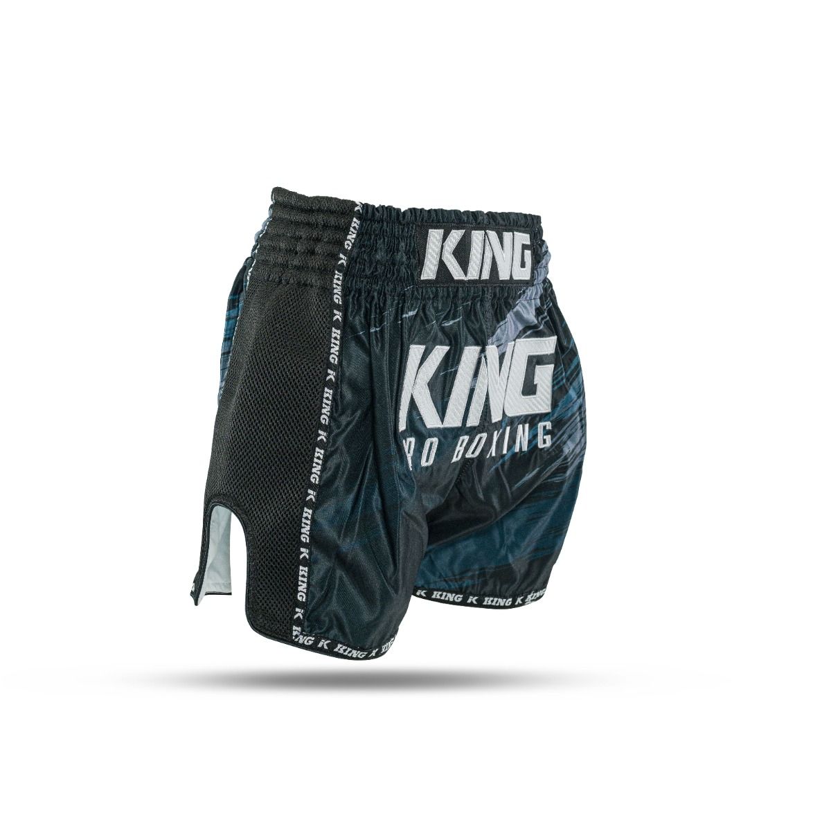 King Pro Boxing Kickboks Shorts Storm - Zwart/Grijs