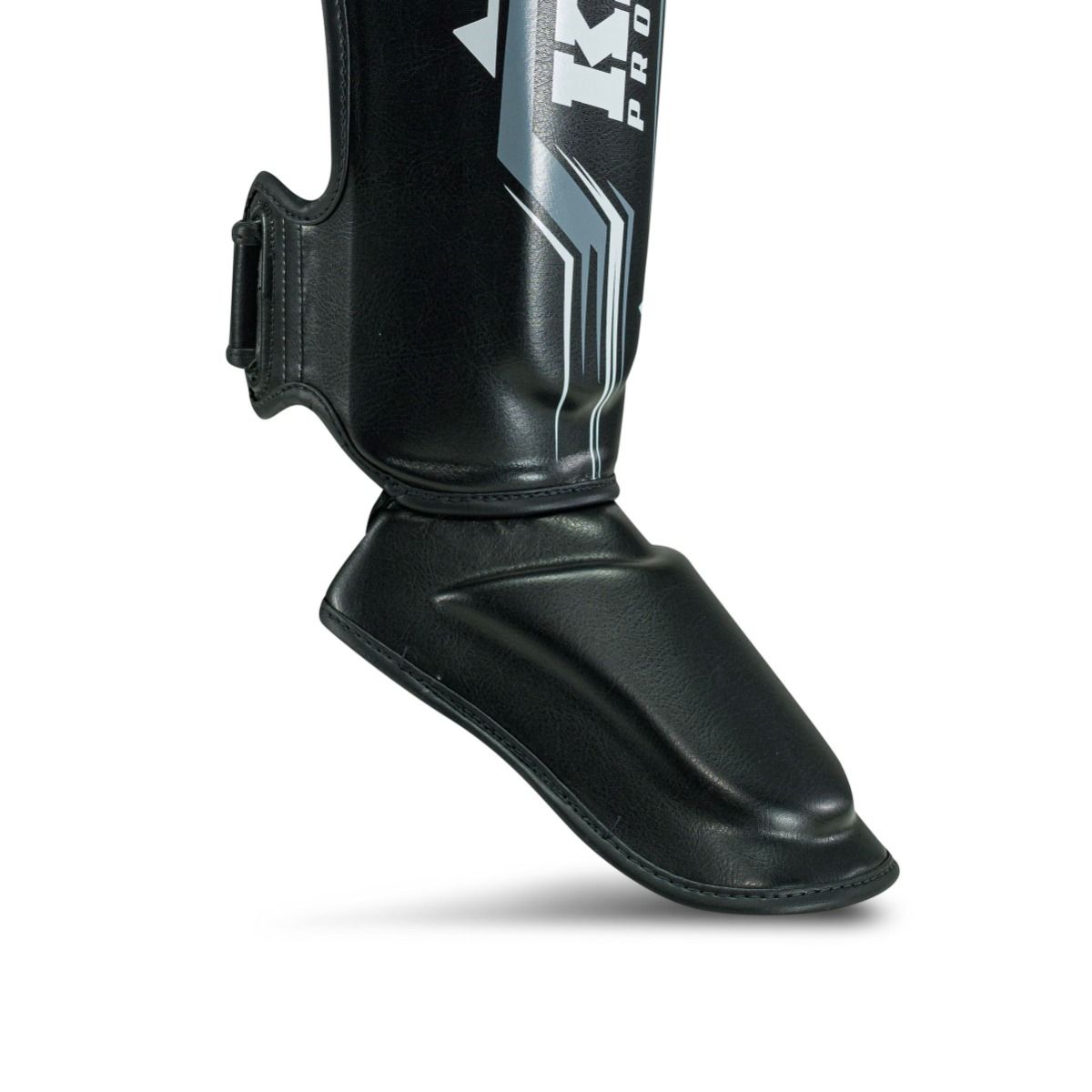 King Pro Boxing Kickboxing Shin Guards Spartan - Black/Gray