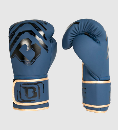 Booster Kickboks Handschoenen Youth Elite Kids -Blauw/Zwart/Goud - (Kick)Bokshandschoenen