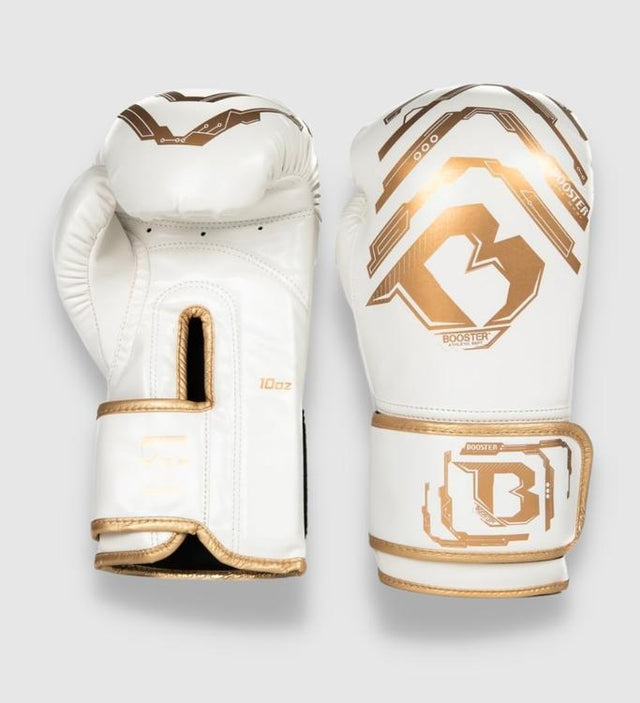 Booster Kickboks Handschoenen Youth Elite Kids - Wit/Goud - (Kick)Bokshandschoenen