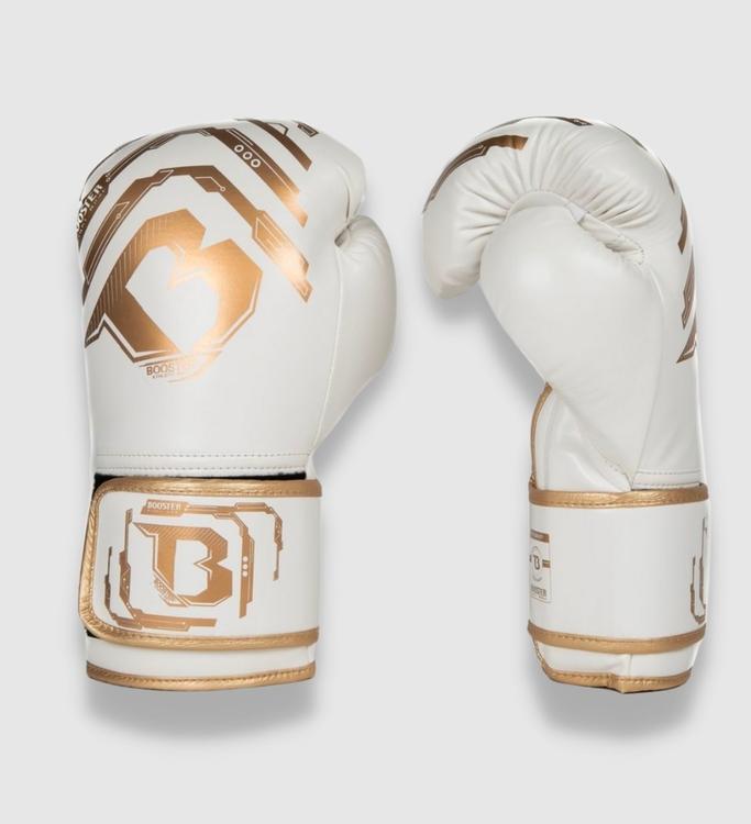 Booster Kickboks Handschoenen Youth Elite Kids - Wit/Goud - (Kick)Bokshandschoenen