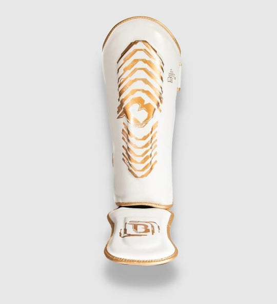 Booster Kickboks Scheenbeschermers Kids Elite V2 - Wit/Goud
