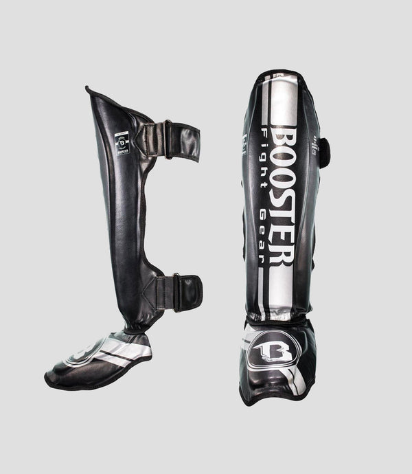 Booster Kickboks Scheenbeschermers V3 - Zwart/Zilver