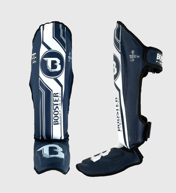Booster Kickboks Scheenbeschermers V9 - Blauw/Wit