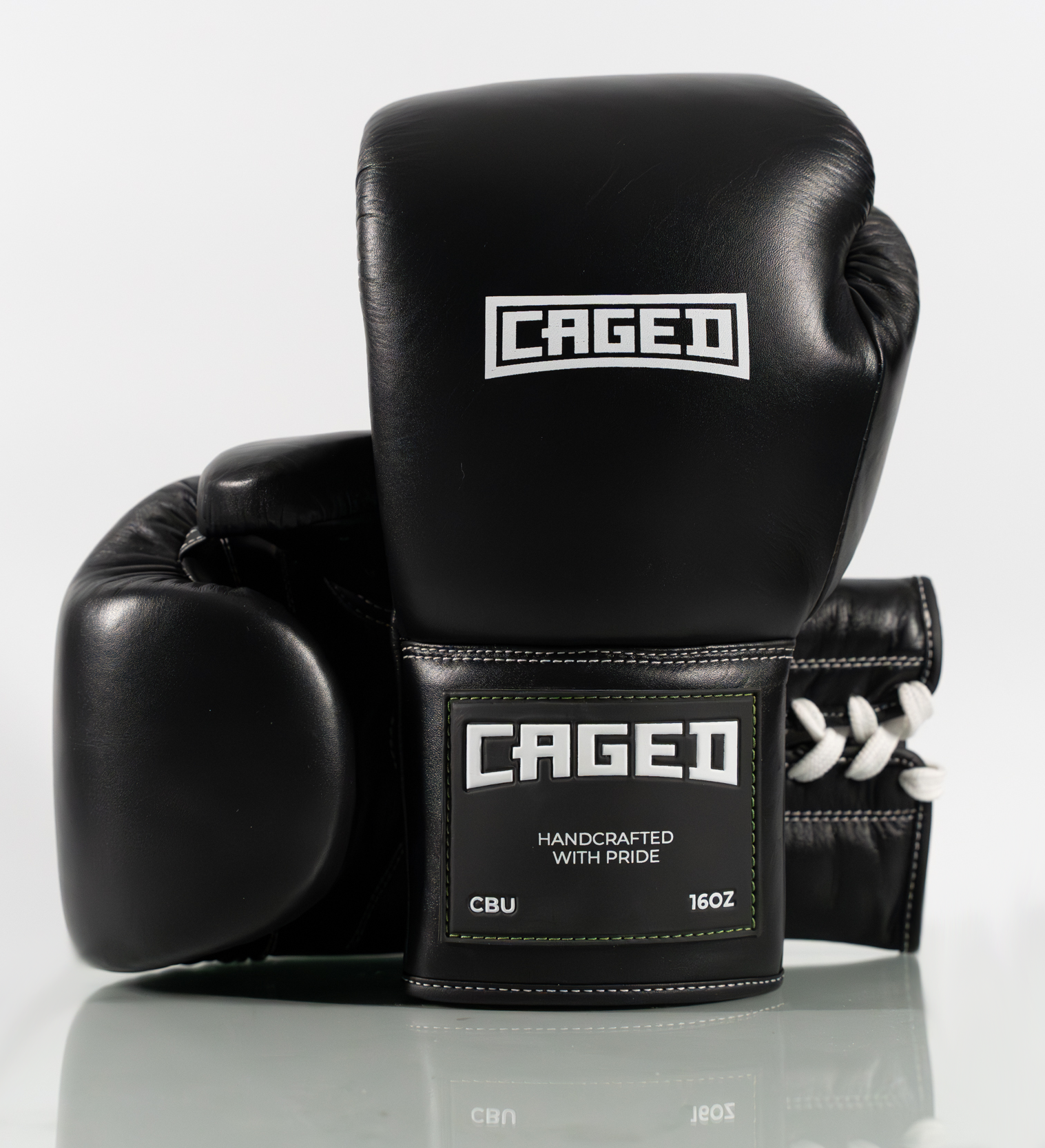 Caged (Kick)Bokshandschoenen ’X Series’ Veters - Zwart/Wit - (Kick)Bokshandschoenen