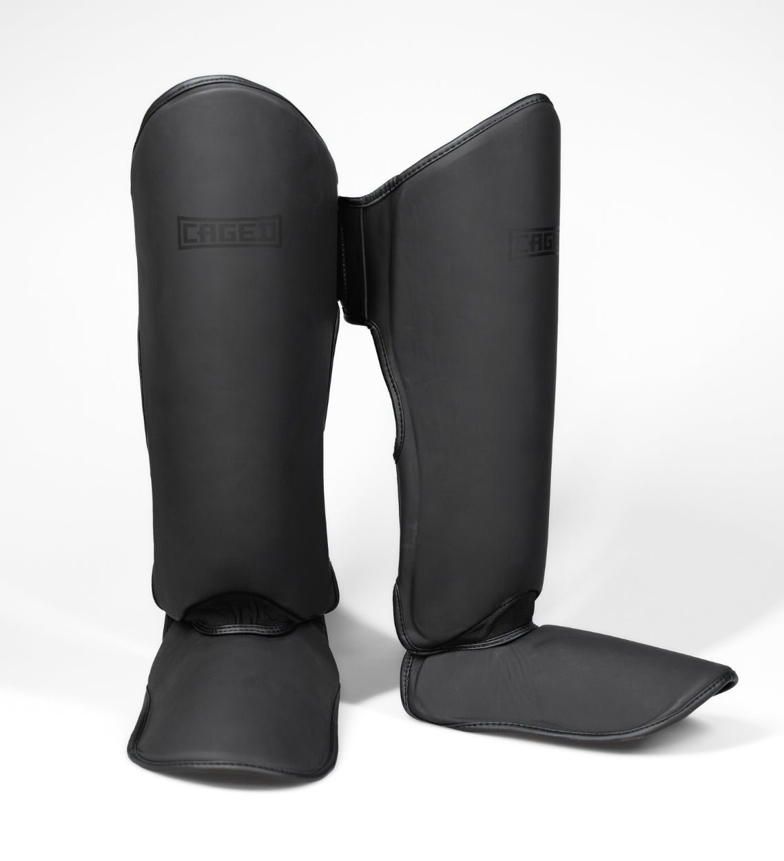 Caged Kickboks Scheenbeschermers Shadow - Zwart/Zwart - Scheenbeschermers