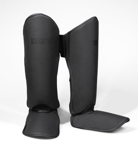 Caged Kickboks Scheenbeschermers Shadow - Zwart/Zwart - Scheenbeschermers
