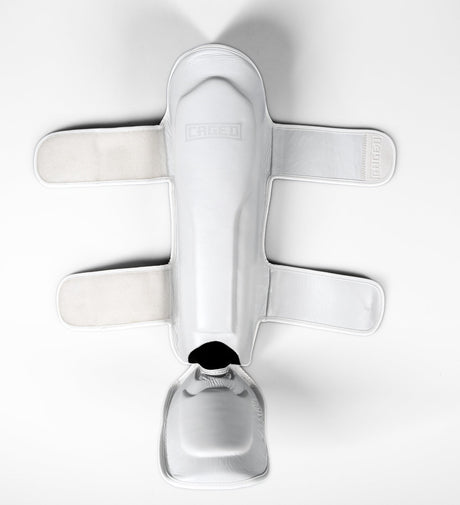 Caged Kickboks Scheenbeschermers ’X’ Series - Wit/Wit - Scheenbeschermers